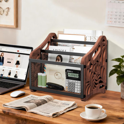 3-Compartment Magazine Rack Floor