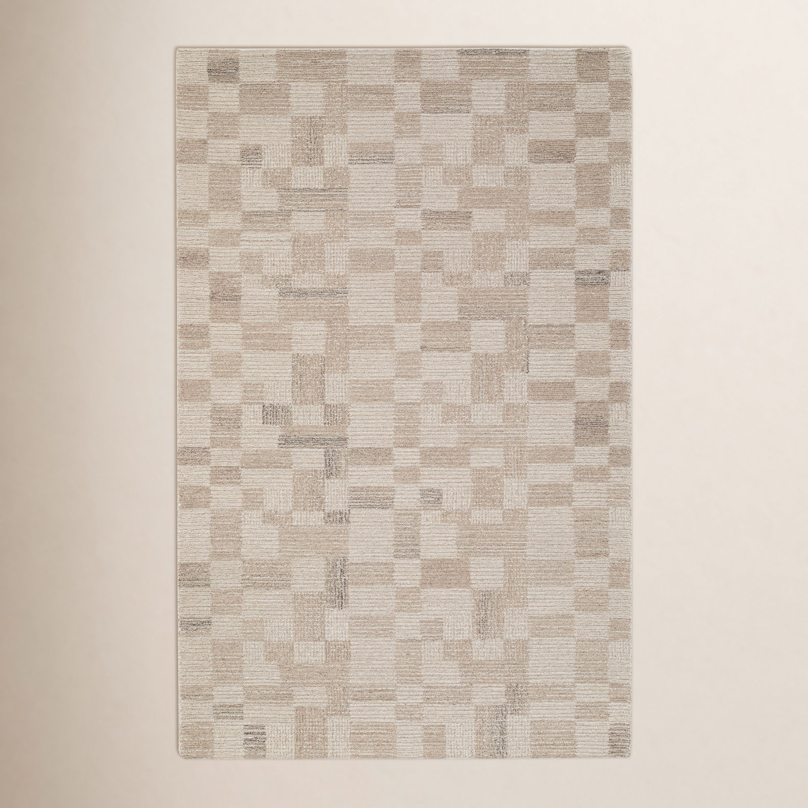 Tildi Hand-Tufted Plaid Wool Rug, Rectangle 3' x 5'