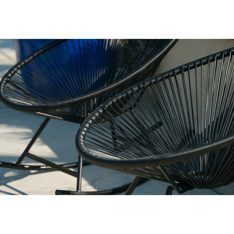 Chaise berçante en osier Meyerwood, Noir