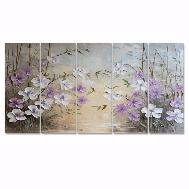Cheshire - lavande, art mural - décoration murale traditionnelle, H 32 po x l 80 po, 5