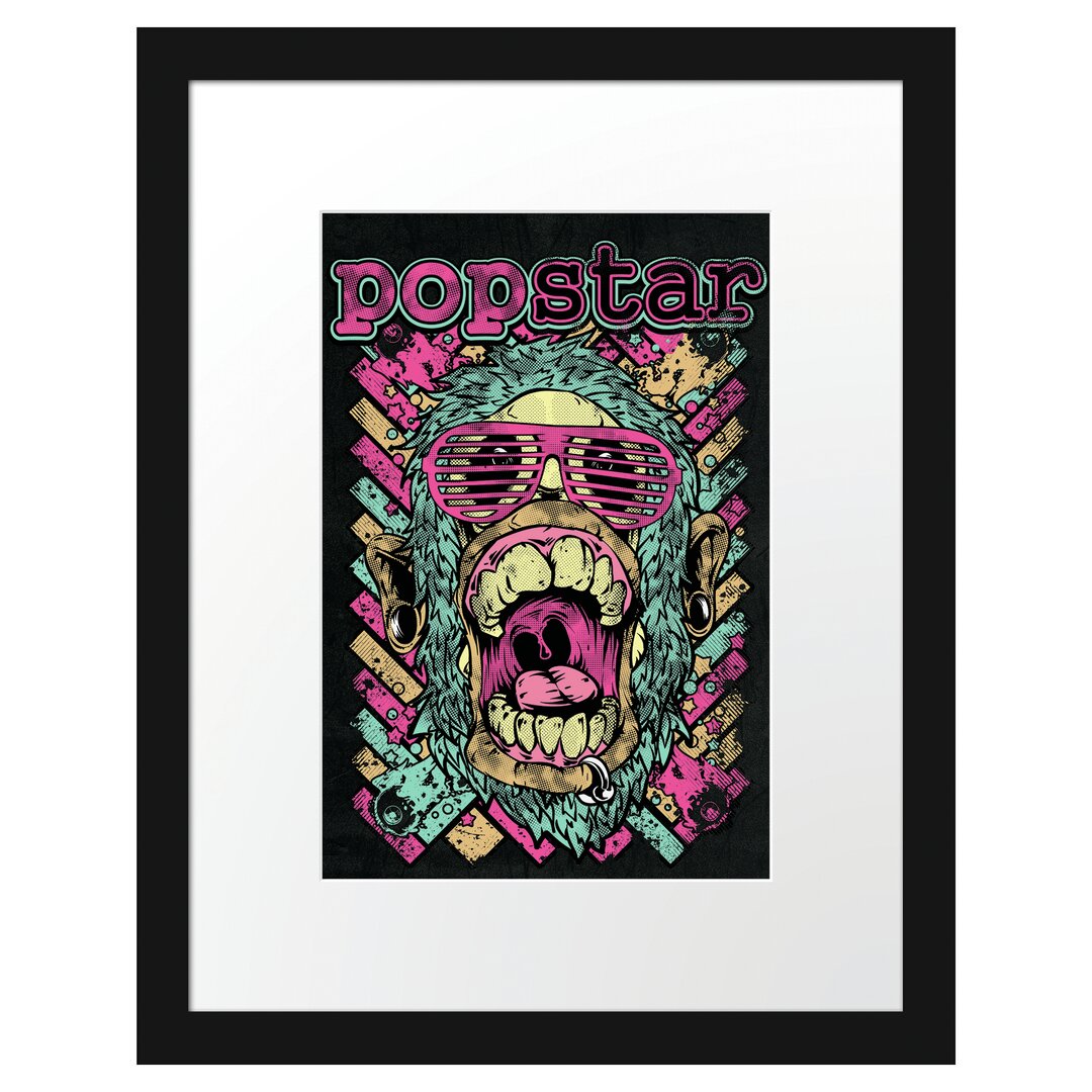 Gerahmtes Poster Pop Star Black