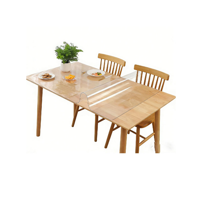 Clear Table Top Protector for Dining Room Tables Transparent Cover Rectangle Transparent Table Cloth  (Clear 2mm, 90x140)