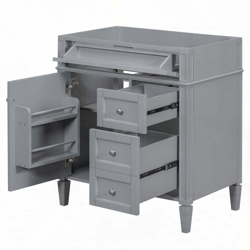 Meuble-lavabo de salle de bain 30 po sans lavabo supérieur, armoire de rangement moderne avec 2 tiroirs et un tiroir basculant