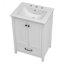 Meuble-lavabo 24 po avec évier, meuble-lavabo avec tiroir et portes, bois massif et panneau de fibres à densité moyenne, blanc