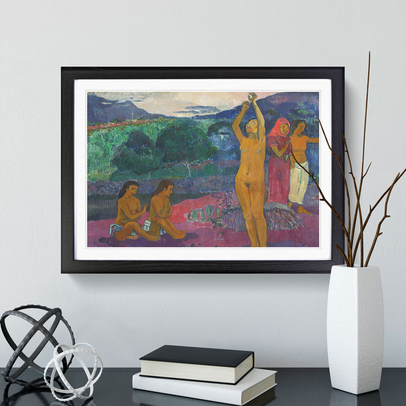 The Invocation by Paul Gauguin - Picture Frame Painting, 27cm H x 36cm W x 2cm D, Black
