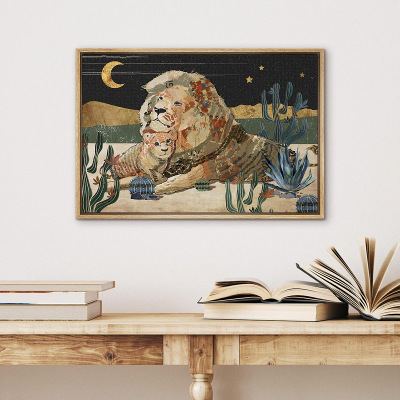 " Western Decor Lion Portrait Animals Wildlife Mountain Nature Artwork Modern Art Landscape ", Natural