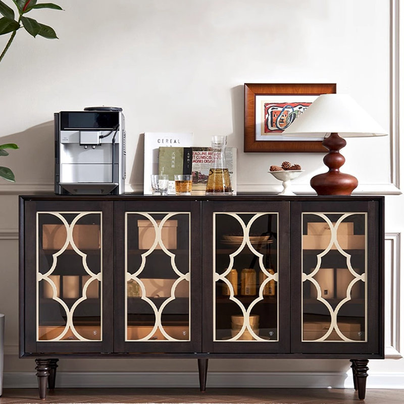 Buffet en buis et verre de style rétro