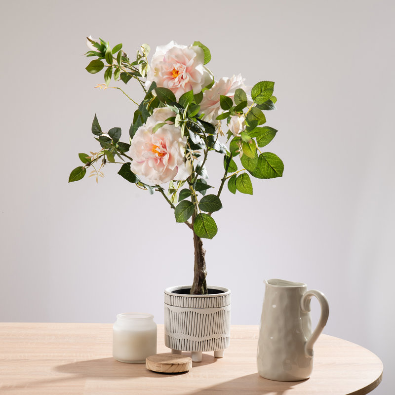 75cm Faux Real Touch Pink Rose Tree