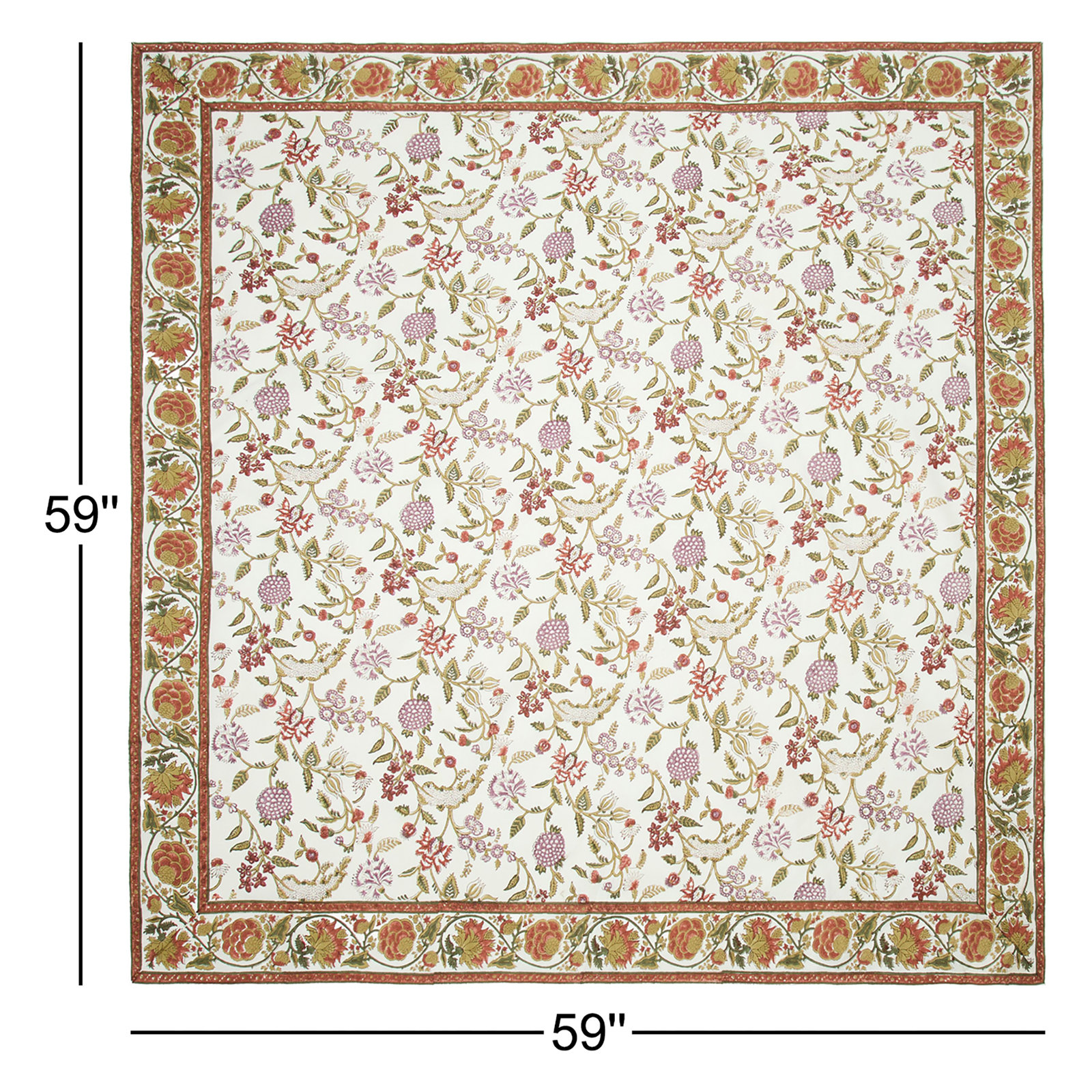 Marlowe Tablecloth - Multicolor - 71" x 71", 59'' Square