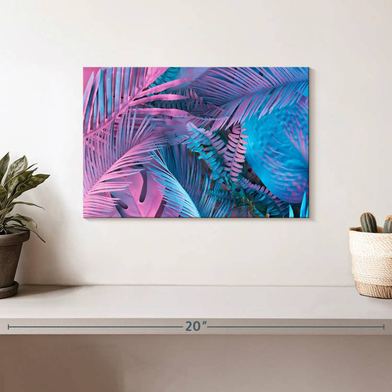Harnek pastel dégradé feuilles de palmier, H 8 po x l 12 po