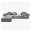 Compression modulaire convertible à 4 sièges de style américain, gris avec siège mi-ferme, 100% nouvelle mousse, US, couvertures en velours côtelé standard 100 par brossé, peau et rétrécissement doux