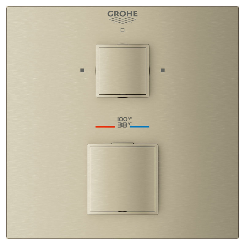 Grohtherm Cube® Dual Function 2-Handle Thermostatic Trim, Brushed Nickel Infinity