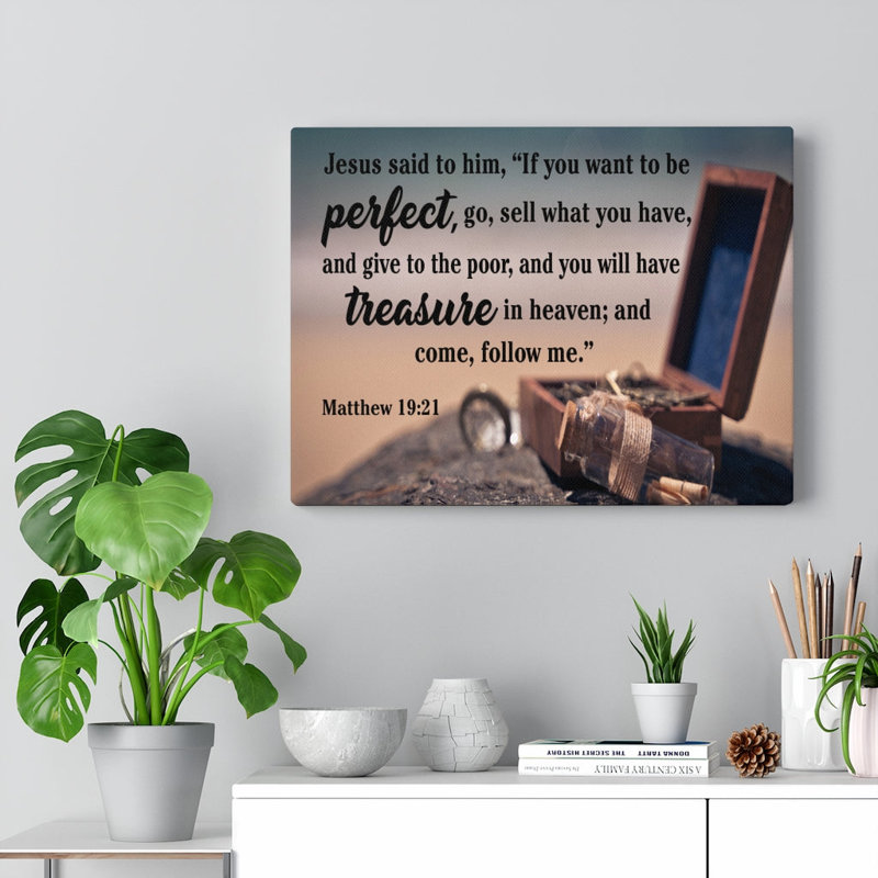 Perfect Treasure Matthew 19:21 - Wrapped Canvas Print, 30cm H x 41cm W