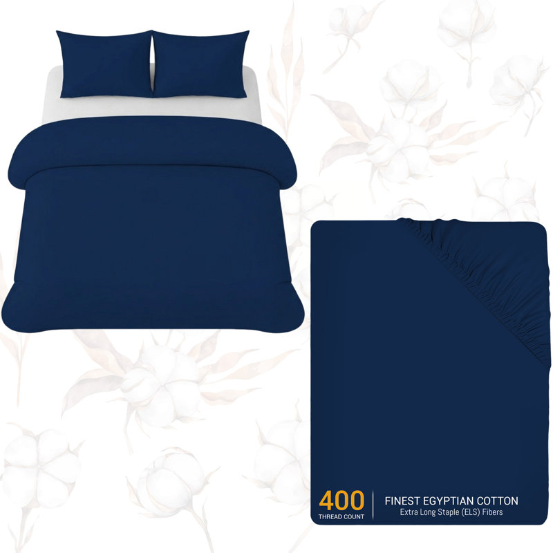 Cotton No Pattern Duvet Cover Set, Double