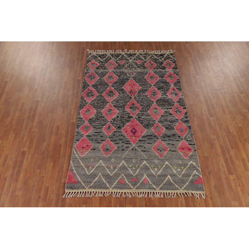 Tapis unique gris / gris anthracite 9 pi 7 po x 5 pi 10 po One-of-a-Kind
