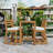 5-Piece Space-Saving Patio Dining Table Set with Slatted Tabletop and Removable Cushions-105778