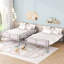 Lit double superposé au-dessus de métal dans un lit moderne et durable, qui répond aux exigences de la chambre à coucher-312886034-312886035