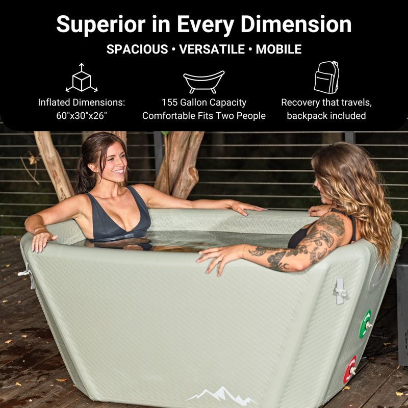 Endurance Cold Plunge Bundle with 1HP Chiller, White