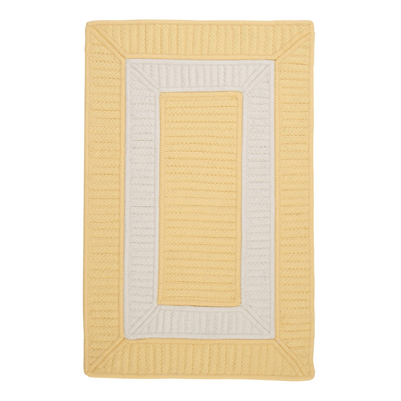 Yellow Braided Reversible Synthetic Indoor/Outdoor Area Rug