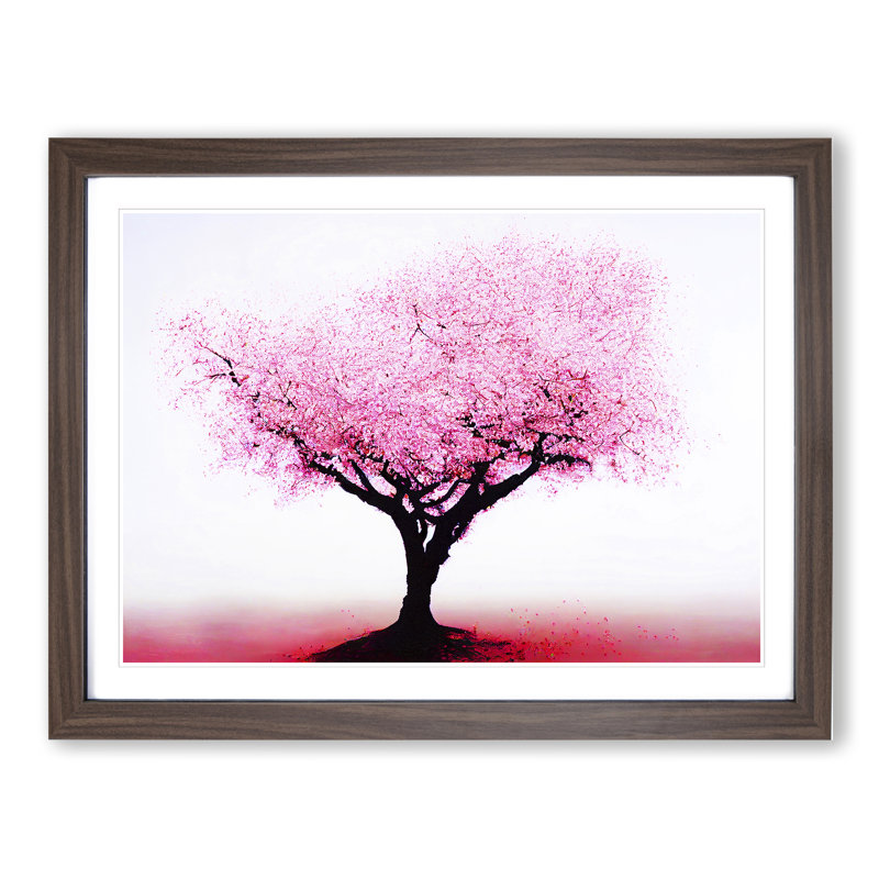 Charming Cherry Blossom Tree - Framed Print, 34cm H x 46cm W x 2cm D, Walnut