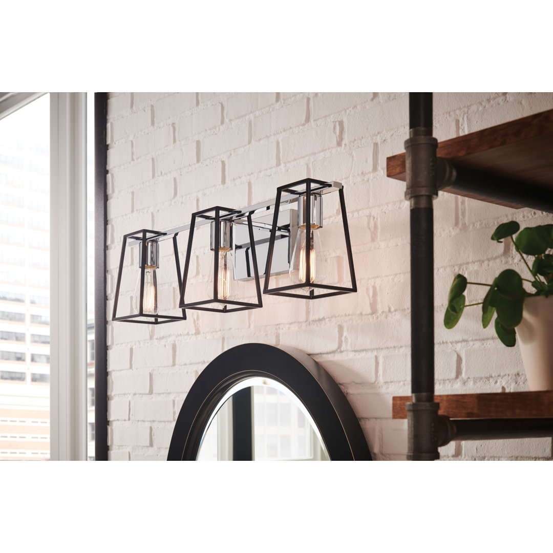 3-Light Open Cage Bath Vanity Fixture Hinkley 