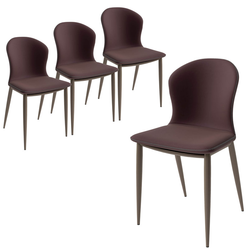 Ensemble de 4 chaises d'appoint rembourrées Leisuremod, Mauve