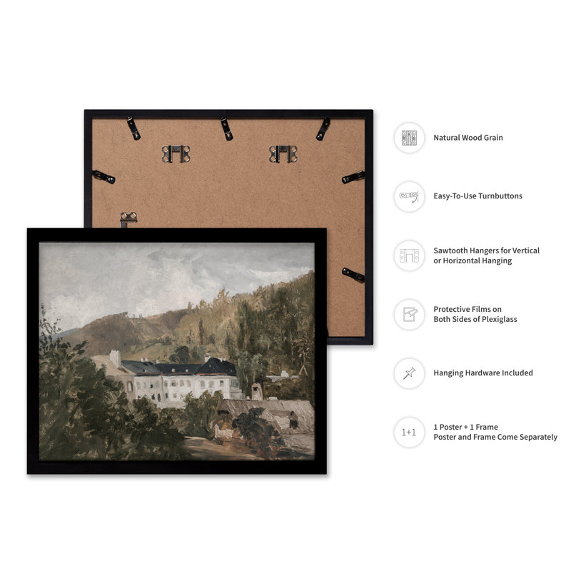 Villa européenne, Black Framed, Poster, 16"H x 20"W