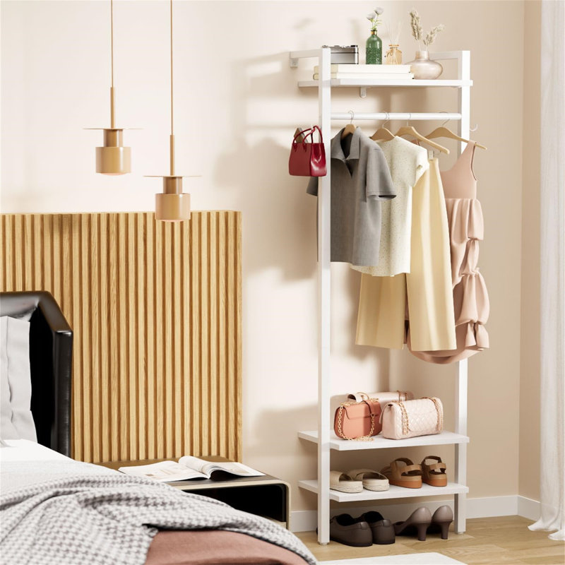 Metal Coat Rack, White