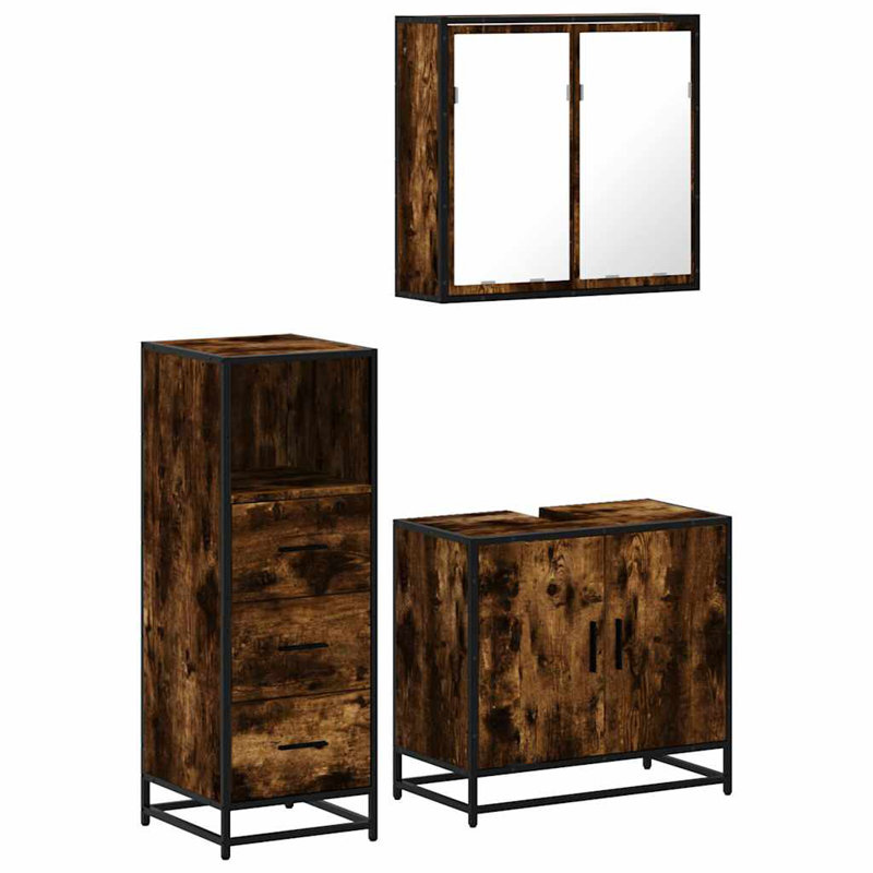 Bathroom Furniture Suite, Rustric Brown 1