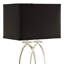 Lampe d'appoint rectangulaire nickel brossé et abat-jour noir