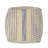 Handcrafted Square Pouf Ottoman, Natural Blue Wool Blend, 16 X 16 X 16 Inches