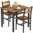 3 Piece Dining Table Set For 2 With Built-In Storage Rack, Small Wooden Kitchen Table With 2 Backrest Chairs, Farmhouse Square Dinette Set For Small Space Dining Room, Breakfast Nook, Apartment-1101726342