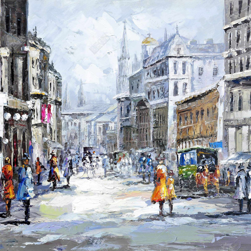 «Busy Street By A Cloudy Day»