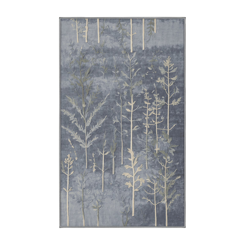 Tapis gris lavable à la machine, Rectangle 8 pi x 10 pi
