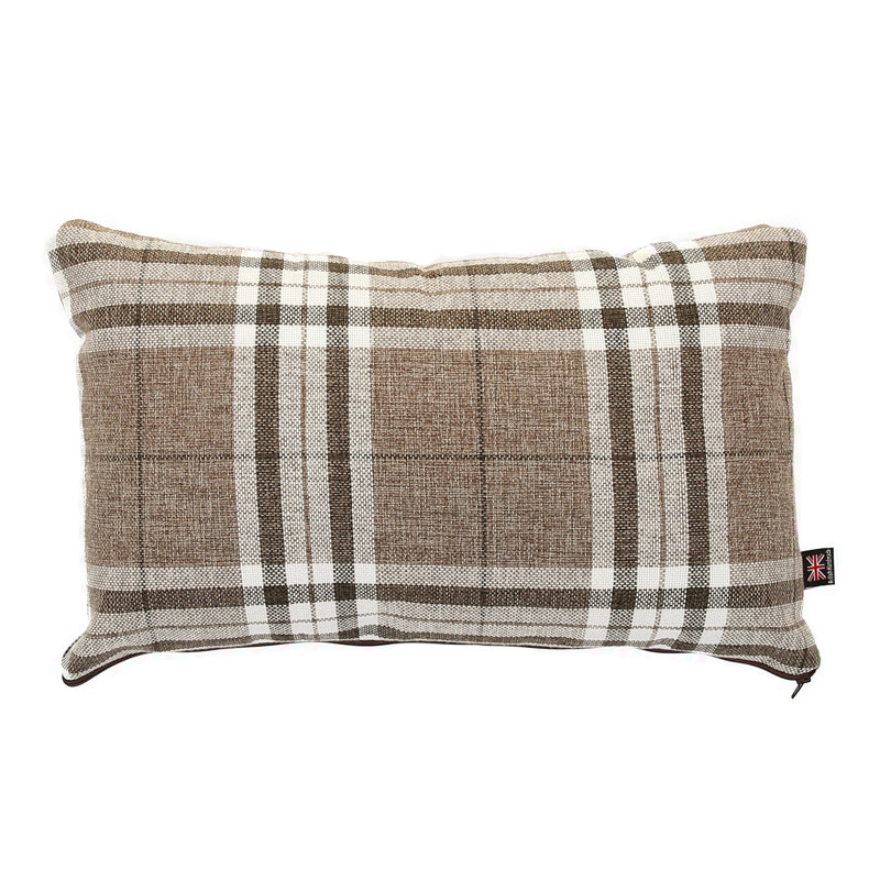 Chagnon Plaid Rectangular Cushion, Light Brown