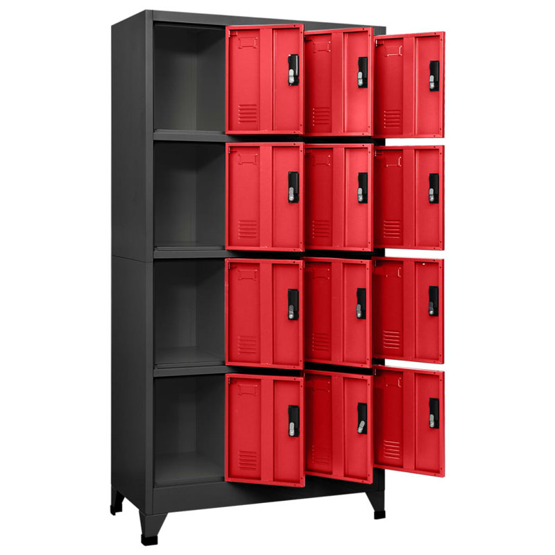 Vroman Metal 4 - Tier 90cm with Key, Anthracite/Red