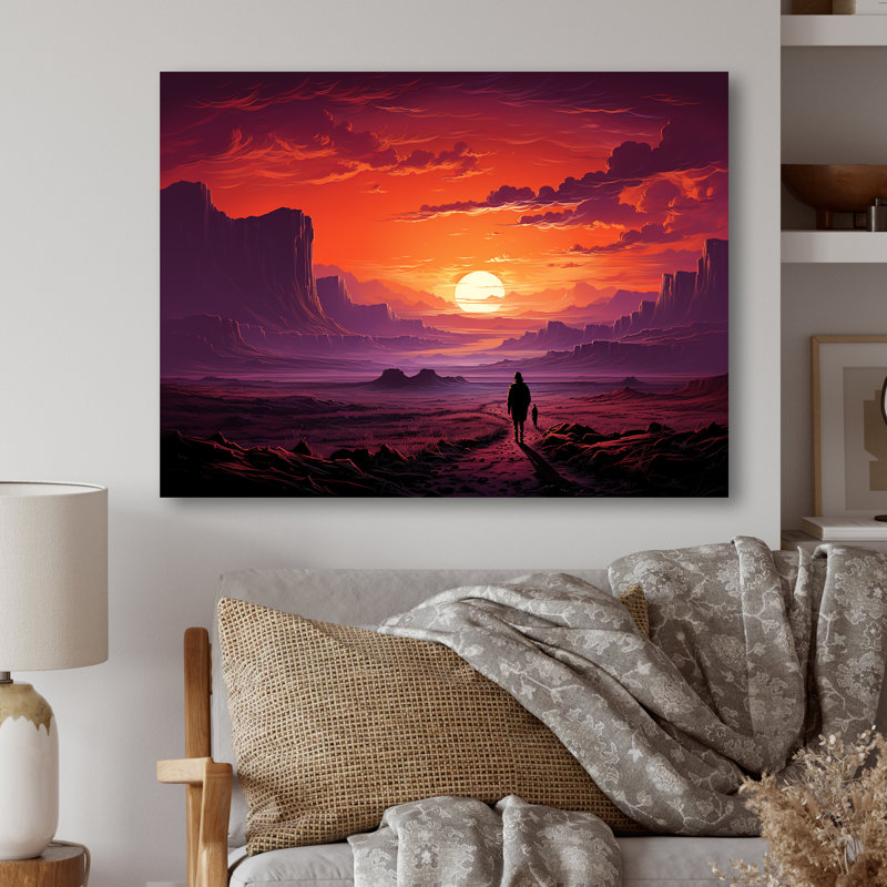 Améthyste désert Sands Journey III - désert, art mural en métal, H 12 po x l 20 po x P 1 po