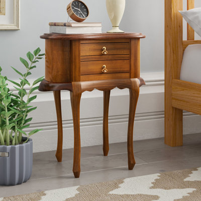 Angela 50cm W Solid Wood Bedside Table