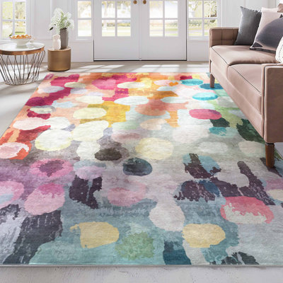  Tapis multicolore aquarelle Apollo Galets