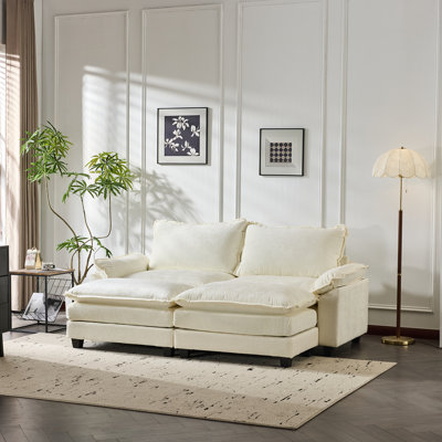 86.2'' W Double Layer Cushion  Chellie Loveseats With Two Ottoman