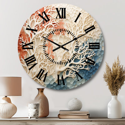 Horloge murale rose et blanche