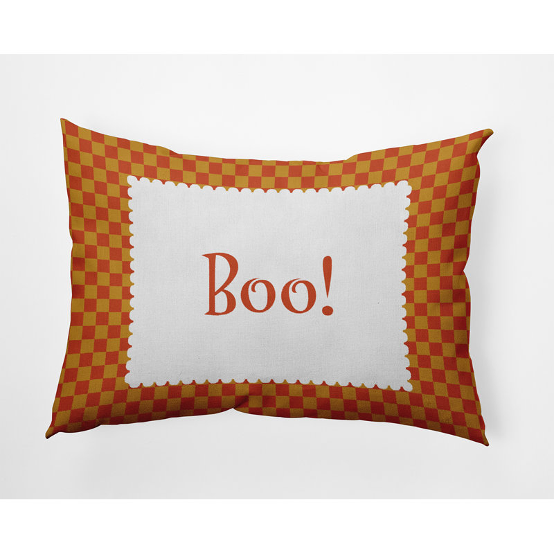 Checkered Outdoor Reversible Throw Pillow, Rust