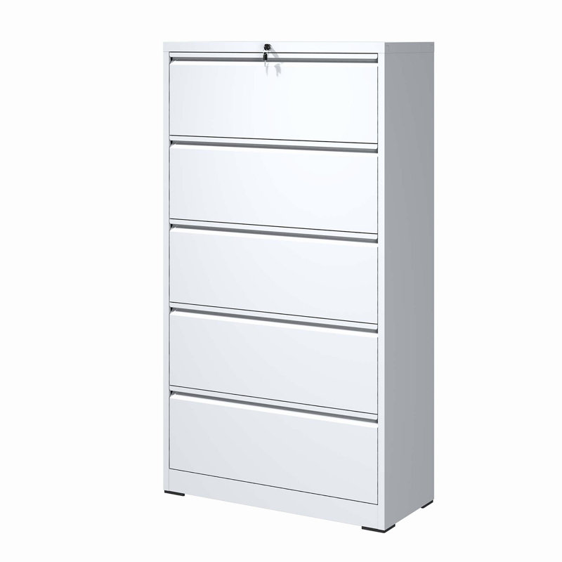 Classeur latéral en métal 5 tiroirs MM, Blanc