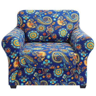 Couch Covers, Chair/Sofa Covers, Floral Pattern, Stretch, Printed, 2 Pieces, Armchair Slipcover, Separate Couch Cushion Slipcover, Furniture Protector For Dogs(Armchair, Vintage Pattern)