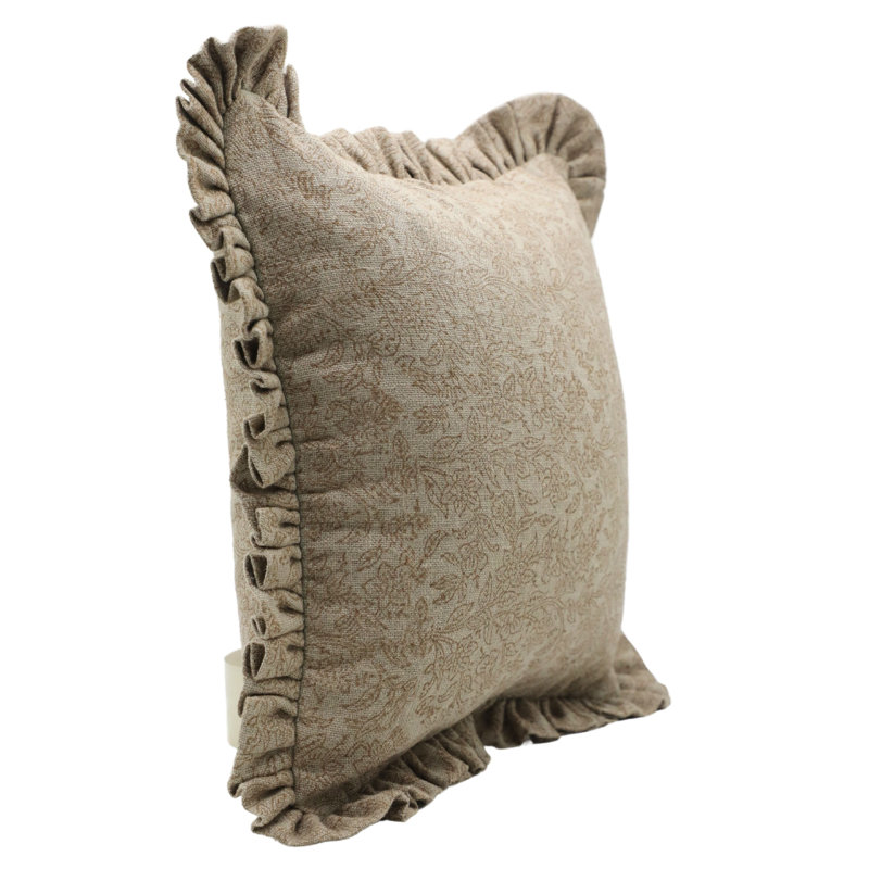 Housse de coussin en tissu à motif floral fabriqué à la main par Fabivine Visvjaal, Carré, H 18 po x l 18 po