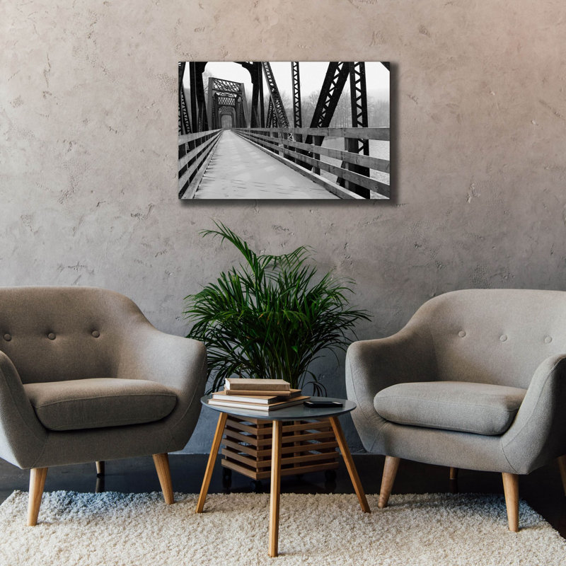 «Old Railroad Bridge» par Lori Deiter, art mural sur toile, H 26 po x l 40 po