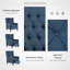 Fauteuil inclinable manuel bleu en polyester - Confort ultime avec trois positions réglables-65510537