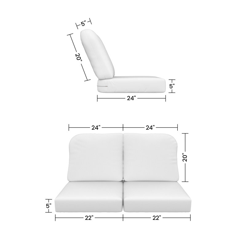 Indoor/Outdoor Sunbrella® Seat/Back Cushion, Spectrum Indigo Sunbrella®