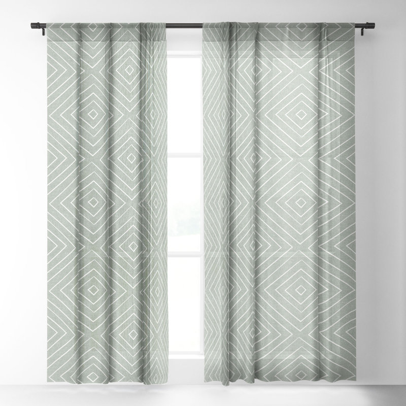 Ensemble de rideau 2 pièces Little Arrow Design, L 50 po x L 96 po, Sauge