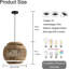 Luminaire suspendu en rotin de bohème Boho-1117413423